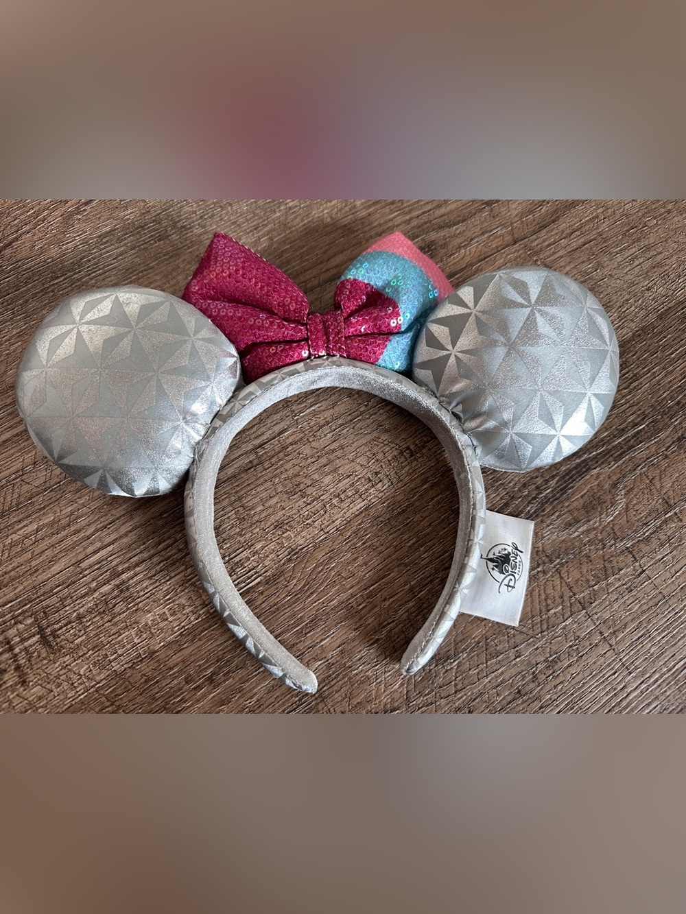 Disney Parks EPCOT Spaceship Earth Bubblegum Wall Minnie Ears Headband RETIRED